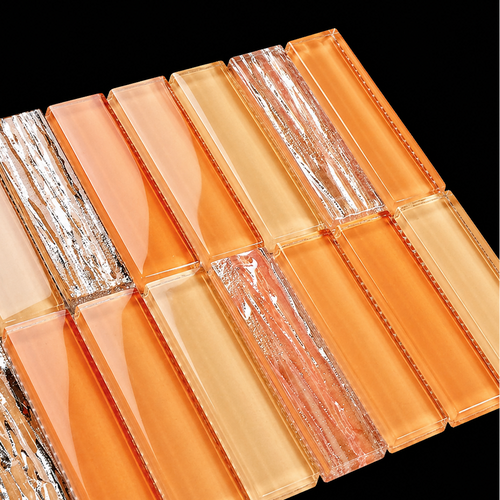 Amber Glow Glass Mosaic Tile – 6mm | Kitchen Backsplash & Shower Wall Tile