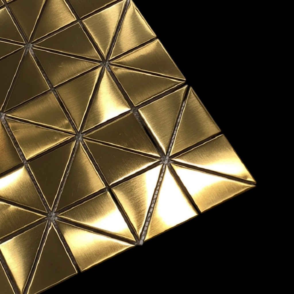 Gold geometric pattern on a black background