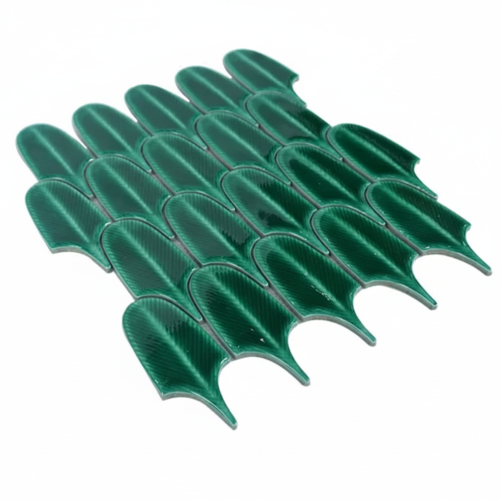 Emerald Green Fish Scale Mosaic Tiles