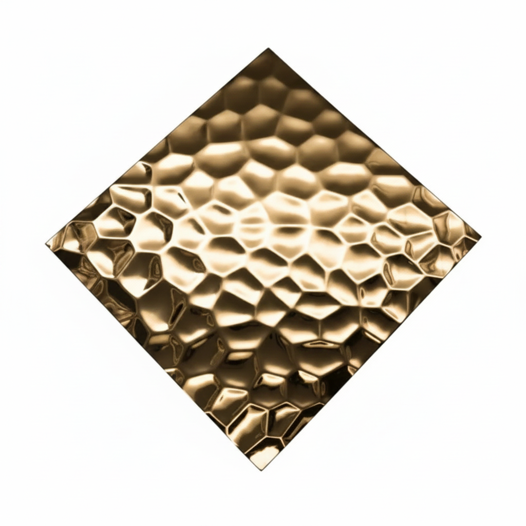 Gold Hammered Stainless Steel Mosaic Tile