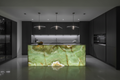 Luxury Backlit Green Onyx Kitchen