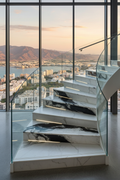 Spiral Marble Staircase with Muscat Oman View