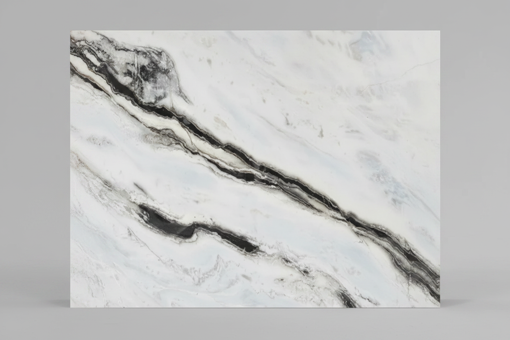 Studio Shot - White Marble Slab 