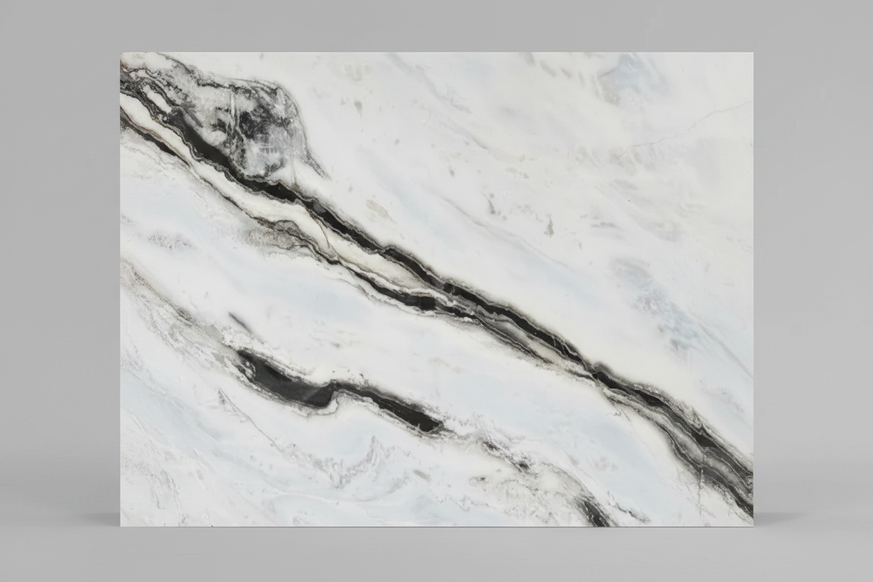 Studio Shot - White Marble Slab 